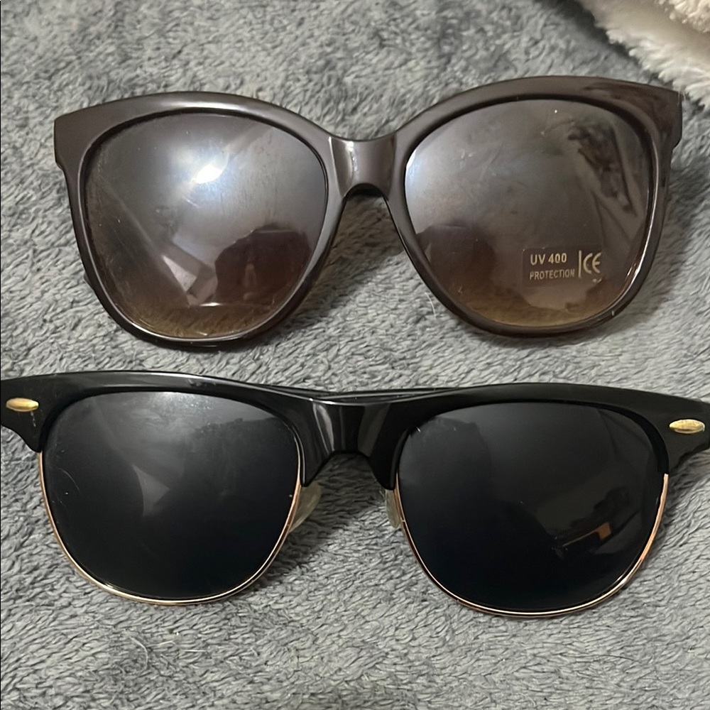 Stylish Black and Brown Sunglasses Set